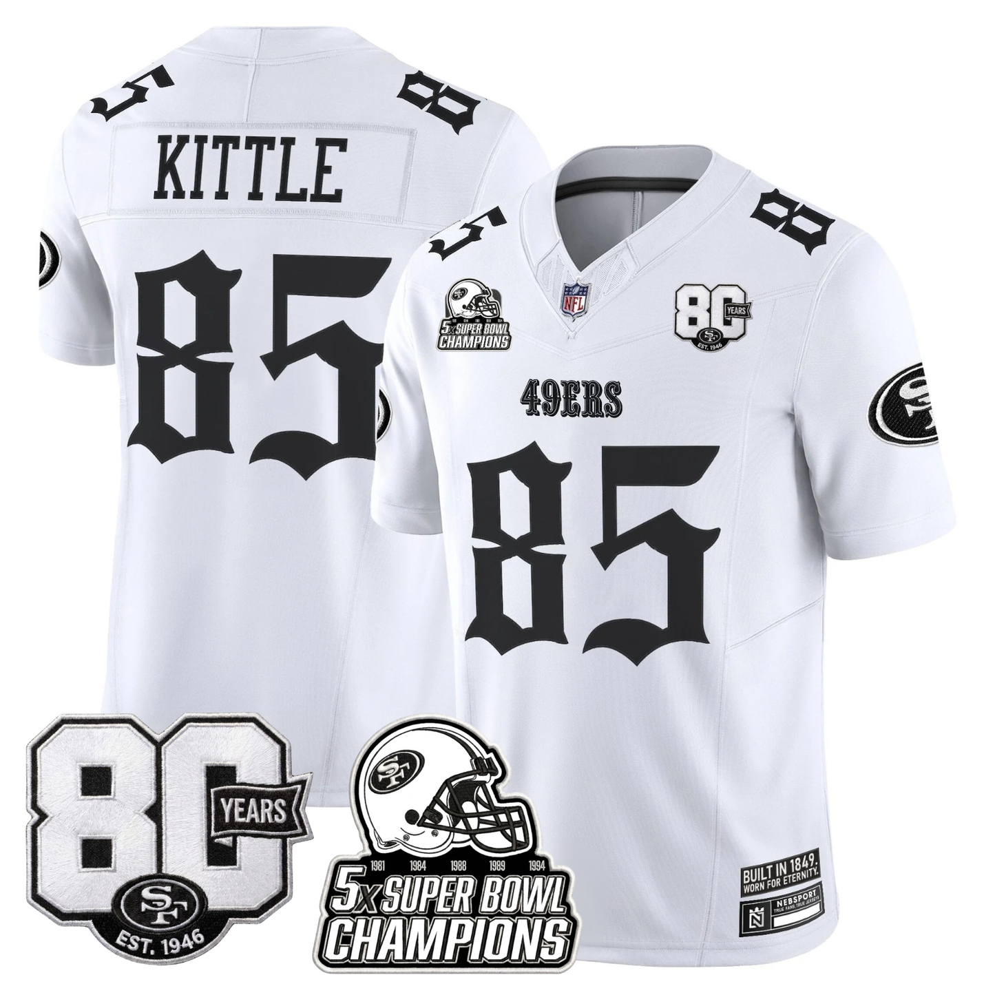 SF 'Fog City Gothic Edition' 80th Anniversary & 5X Champs Jersey - Stitched