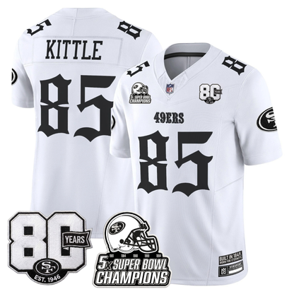 SF 'Fog City Gothic Edition' 80th Anniversary & 5X Champs Jersey - Stitched