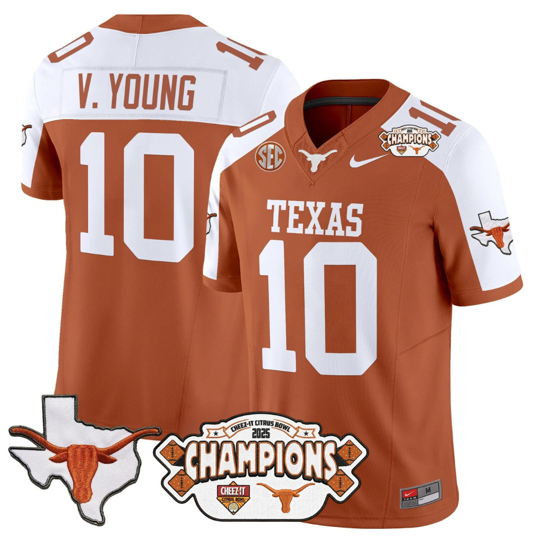 TEX 2025 State Map & Citrus Bowl Champions Patch Vapor Limited Jersey - All Stitched