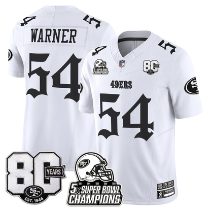 SF 'Fog City Gothic Edition' 80th Anniversary & 5X Champs Jersey - Stitched