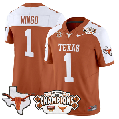 TEX 2025 State Map & Citrus Bowl Champions Patch Vapor Limited Jersey - All Stitched