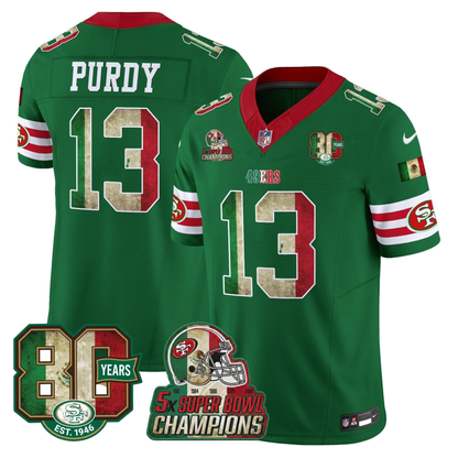 49ers Mexico 80th Anniversary & 5X Champs Jersey - Stitched (Tiktok)