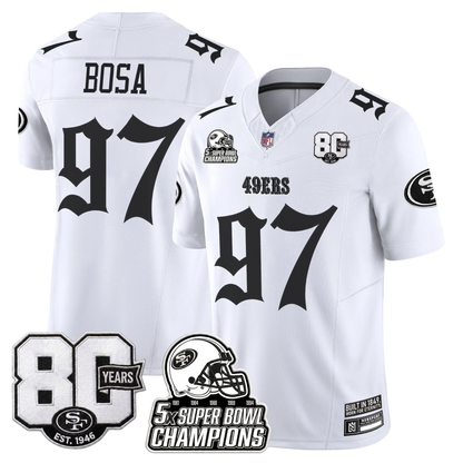 SF 'Fog City Gothic Edition' 80th Anniversary & 5X Champs Jersey - Stitched