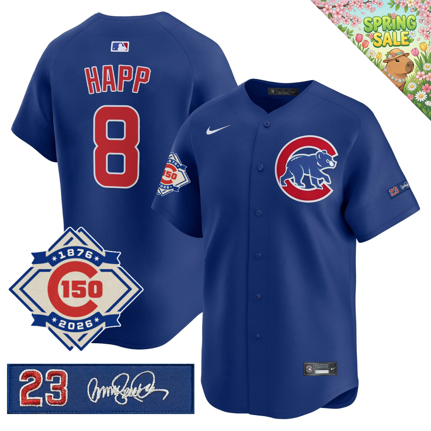CHC 150th Anniversary & 'Ryne Sandberg Tribute' Patch Vapor Premier Limited Gold Jersey - All Stitched