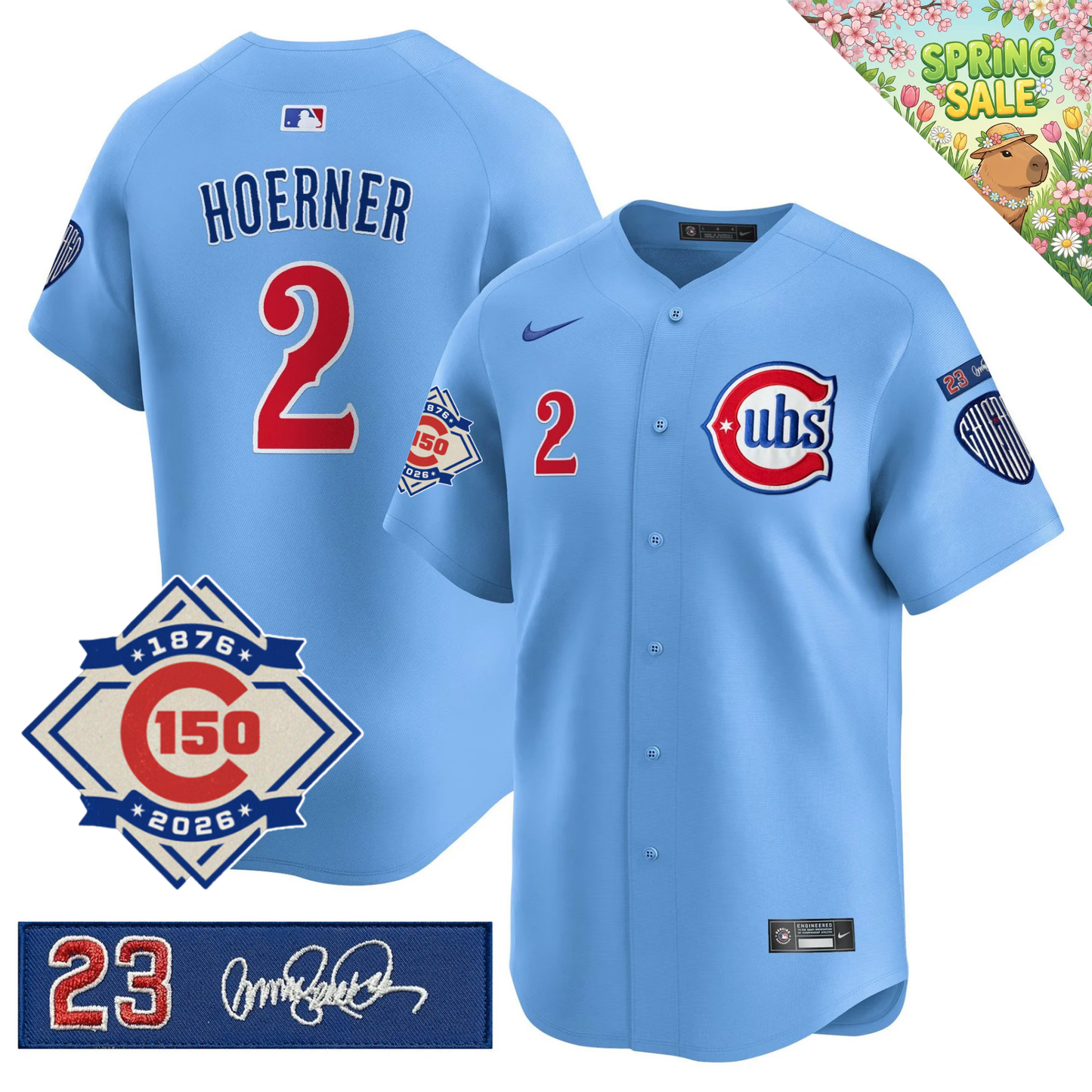 CHC 150th Anniversary & 'Ryne Sandberg Tribute' Patch Vapor Premier Limited Jersey - All Stitched