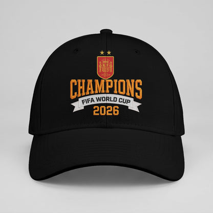 Spain 2026 Soccer Champion Baseball Embroidered Cap