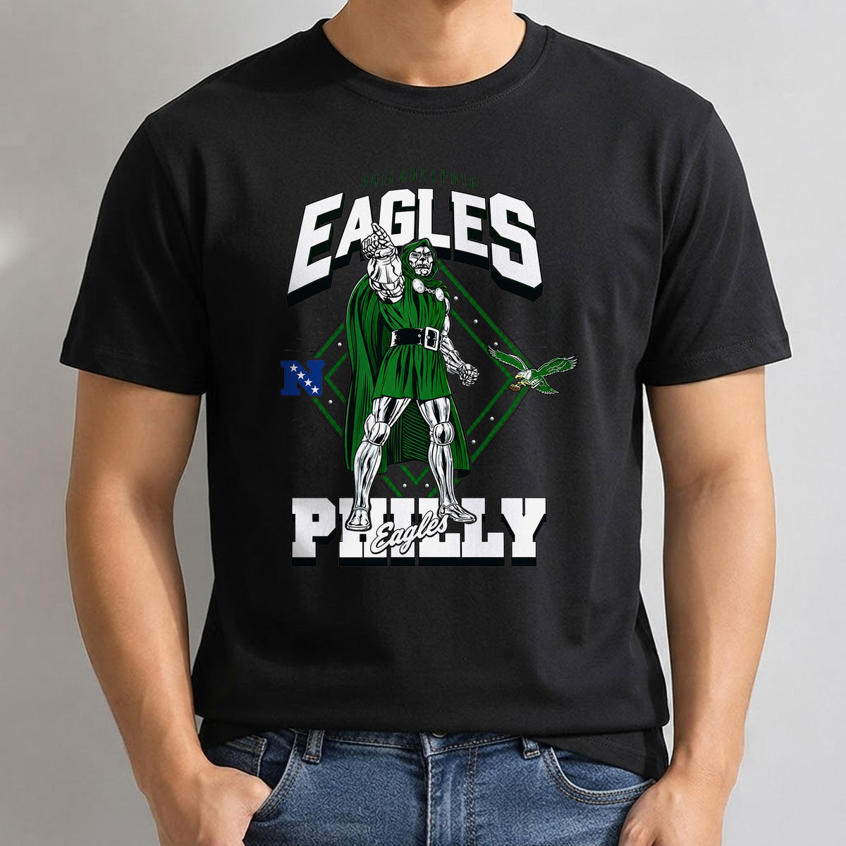 Philadelphia Eagles x Green Cape Villain Edition One Side Printed T-Shirt