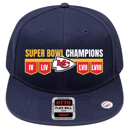 KC 4x Super Bowl Champions Snapback Cap - Printed
