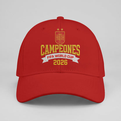 Spain 2026 Soccer Champion Baseball Embroidered Cap