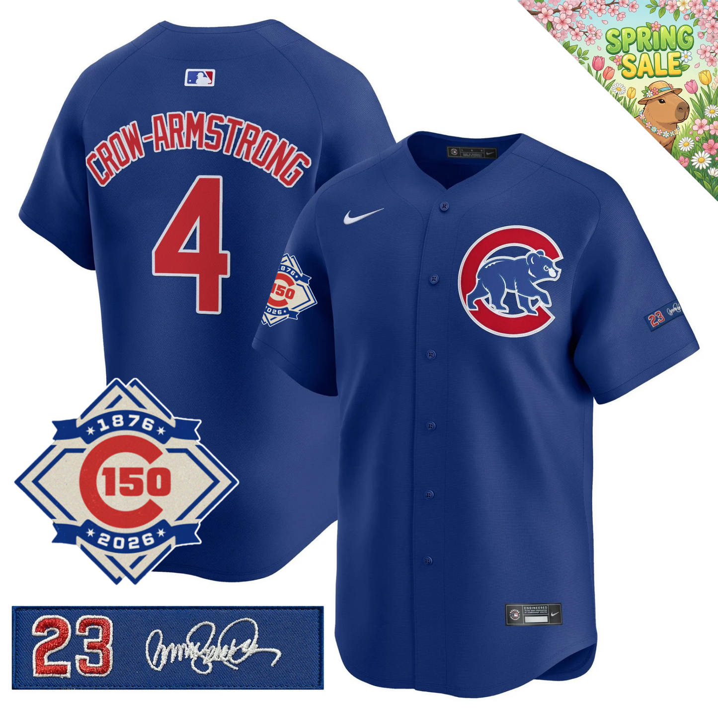 CHC 150th Anniversary & 'Ryne Sandberg Tribute' Patch Vapor Premier Limited Gold Jersey - All Stitched