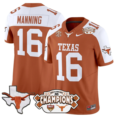 TEX 2025 State Map & Citrus Bowl Champions Patch Vapor Limited Jersey - All Stitched