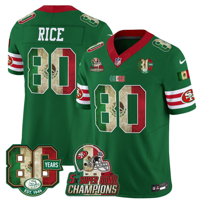 49ers Mexico 80th Anniversary & 5X Champs Jersey - Stitched (Tiktok)