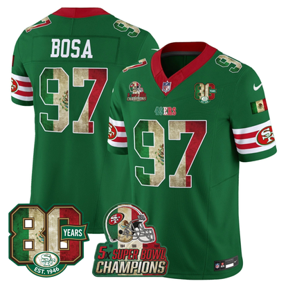 49ers Mexico 80th Anniversary & 5X Champs Jersey - Stitched (Tiktok)