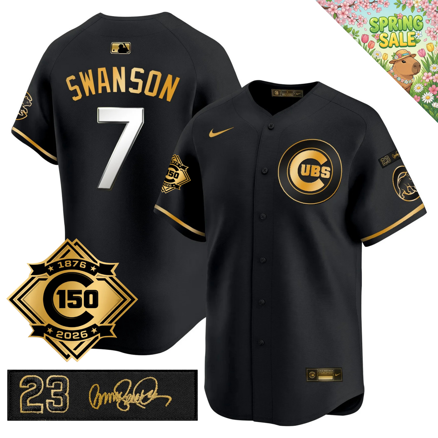 CHC 150th Anniversary & 'Ryne Sandberg Tribute' Patch Vapor Premier Limited Jersey - All Stitched