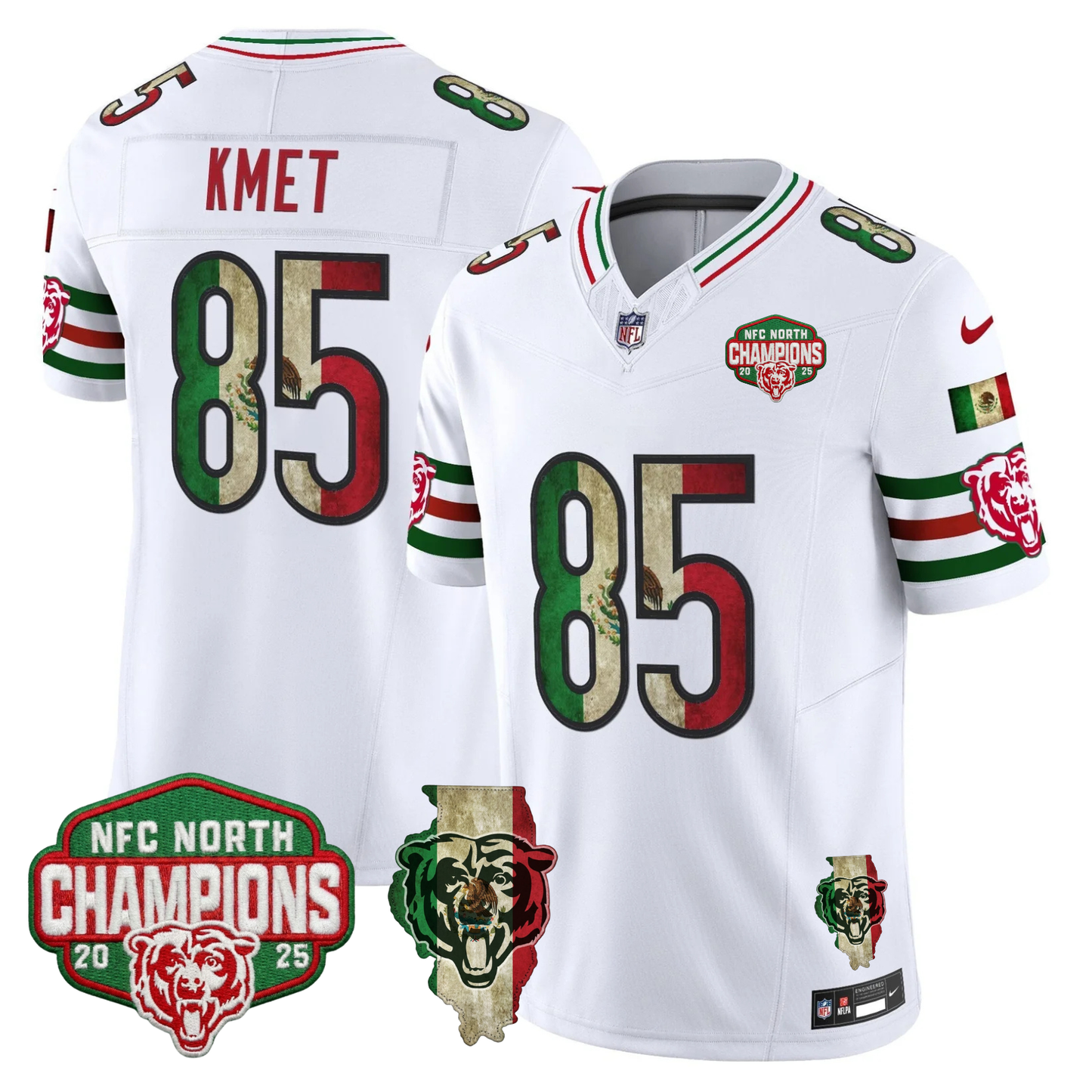 CHI Mexico NFC North Champions 2025 Patch Limited Jersey - Stitched