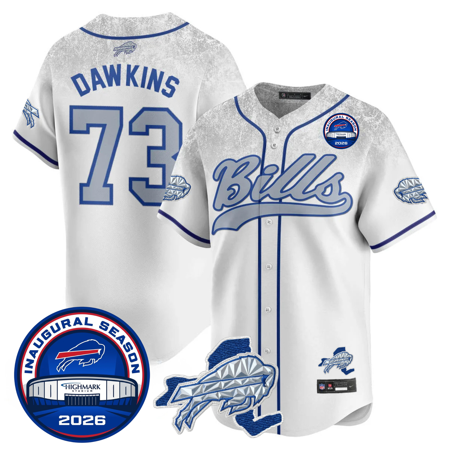 BUF 2025 Inaugural Season Patch Vapor Baseball Jersey - Stitched