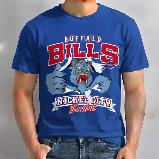 Buffalo Bills x Hairy Blue Beast Edition One Side Printed T-Shirt
