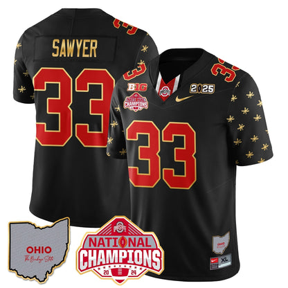 OSU 2025 CFP Patch - National Champions Gold Jersey - All Stitched