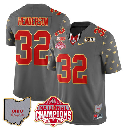 OSU 2025 CFP Patch - National Champions Gold Jersey - All Stitched