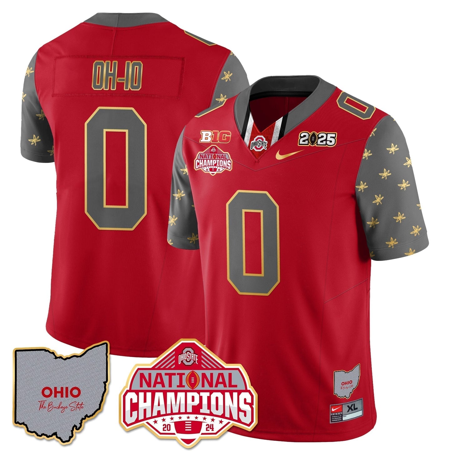 OSU 2025 CFP Patch - National Champions Gold Jersey - All Stitched