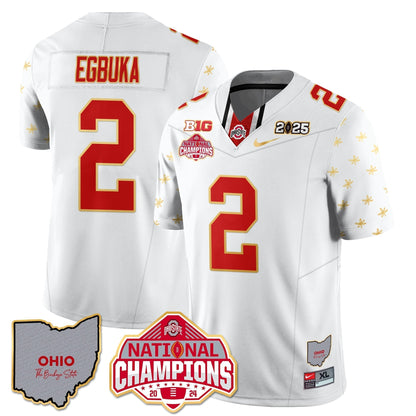 OSU 2025 CFP Patch - National Champions Gold Jersey - All Stitched