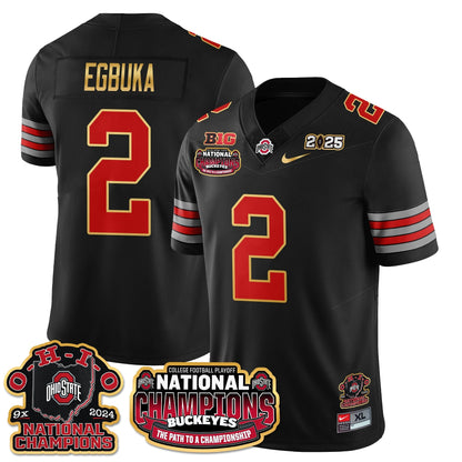 OSU 'Heritage Stripe' 2025 CFP Patch - National Champions Jersey N9 - All Stitched