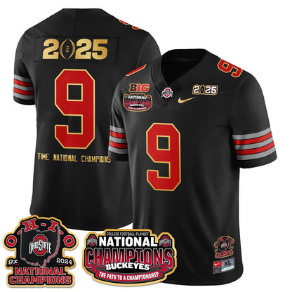 OSU 'Heritage Stripe' 2025 CFP Patch - National Champions Jersey N9 - All Stitched