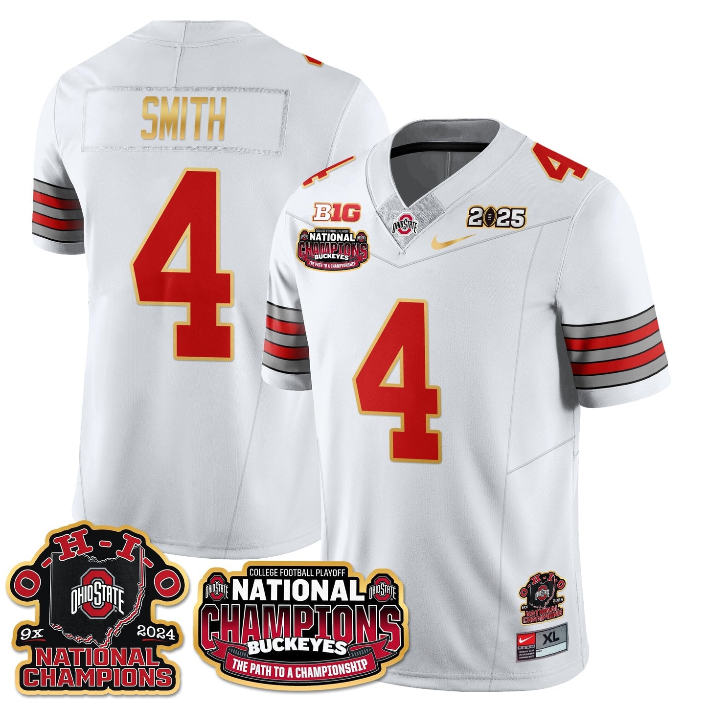 OSU 'Heritage Stripe' 2025 CFP Patch - National Champions Jersey N9 - All Stitched