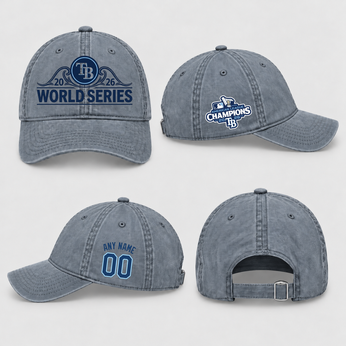 TBR American League Champions Personalized Wash Hat - Printed V1
