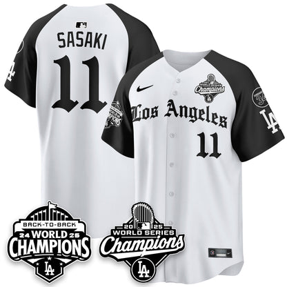 LAD 2025 World Series Champions Vapor Premier Limited Jersey - LA Gothic Edition - All Stitched N2