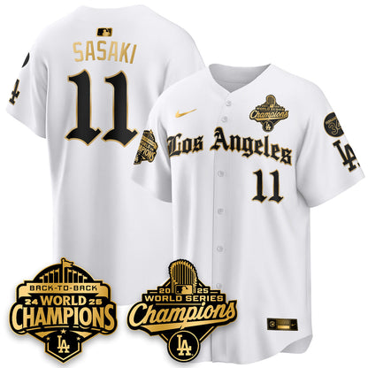 LAD 2025 World Series Champions Vapor Premier Limited Jersey - LA Gothic Edition - All Stitched
