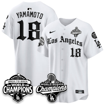 LAD 2025 World Series Champions Vapor Premier Limited Jersey - LA Gothic Edition - All Stitched N2