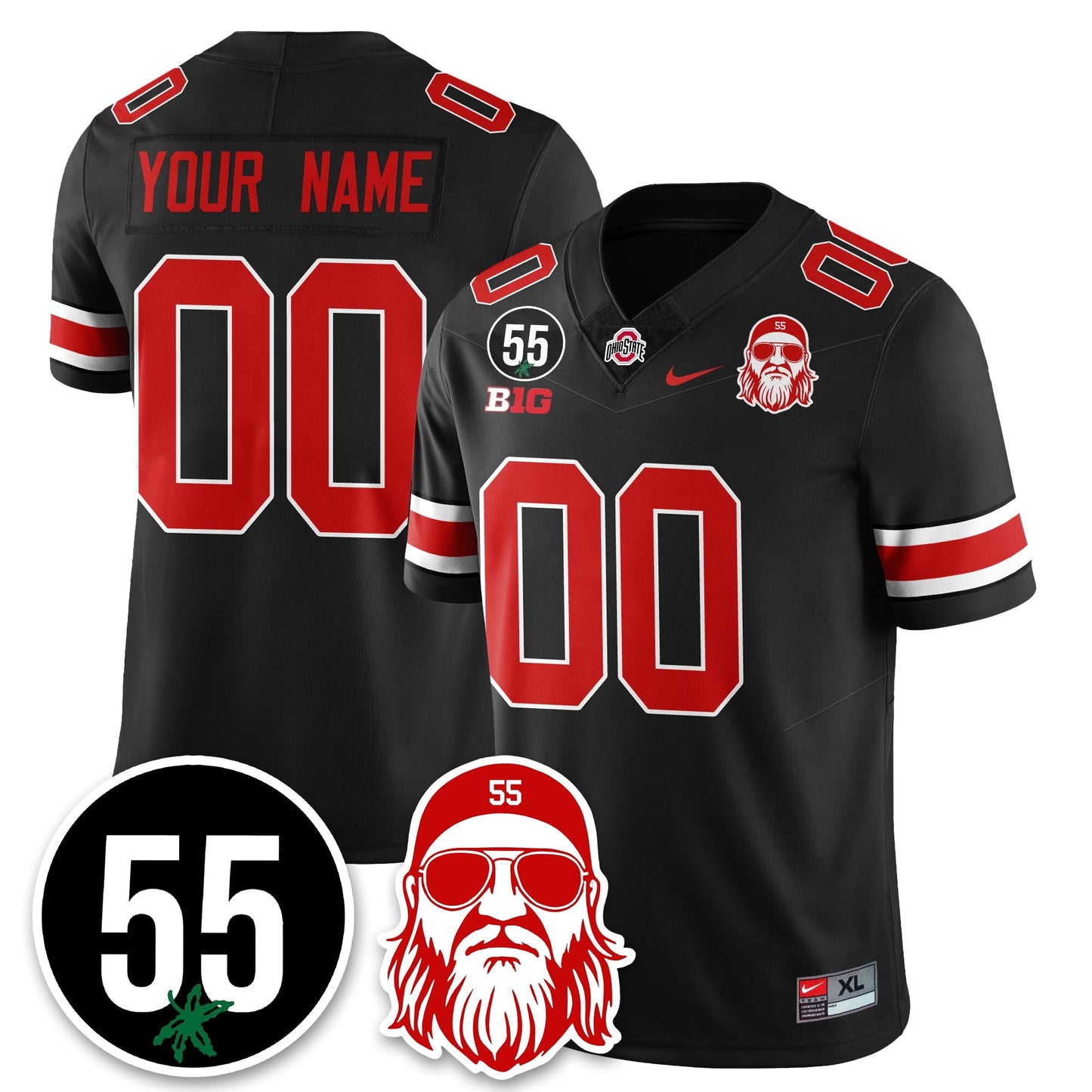 Custom OSU Vapor Limited Jersey - Nick Mangold Patch - All Stitched
