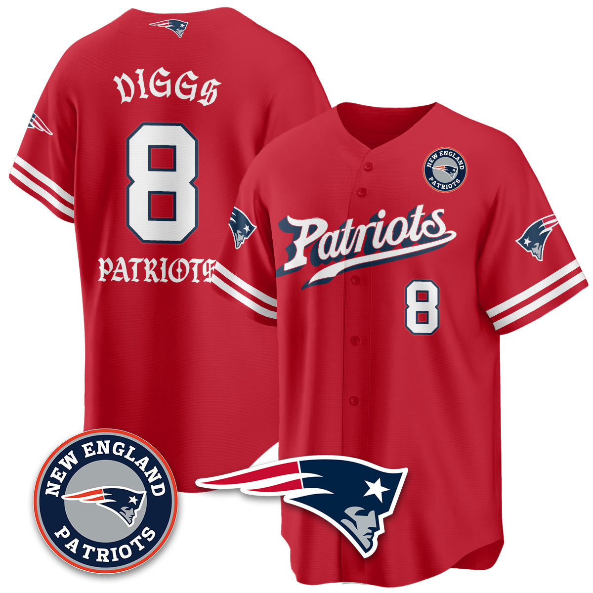 NE Born x Raised Baseball Jersey - All Stitched