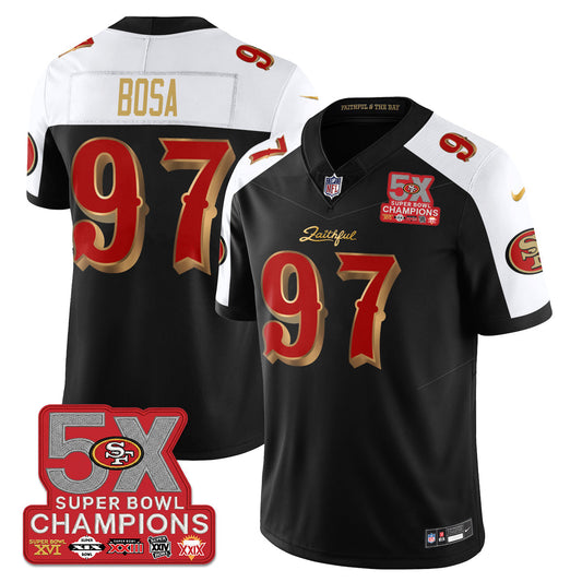 SF Rivalries 5-Time Champions Patch Vapor Limited Jersey - Stitched