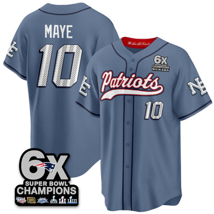NE 6-Time Champions Patch Vapor Baseball Jersey - All Stitched