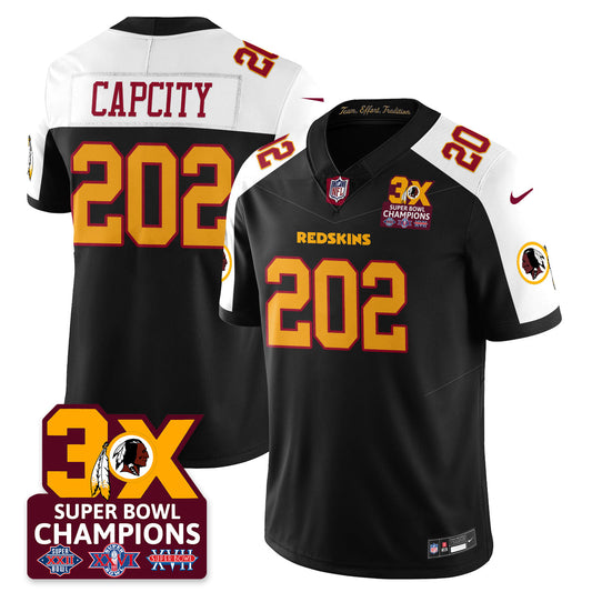 WAS 3-Time Champions Patch Vapor Limited Jersey - Stitched