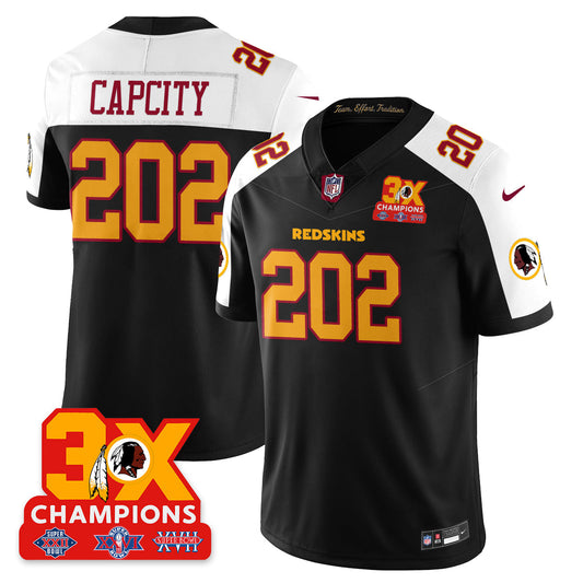 WAS 3-Time Champions Patch Vapor Limited Throwback Jersey - Stitched