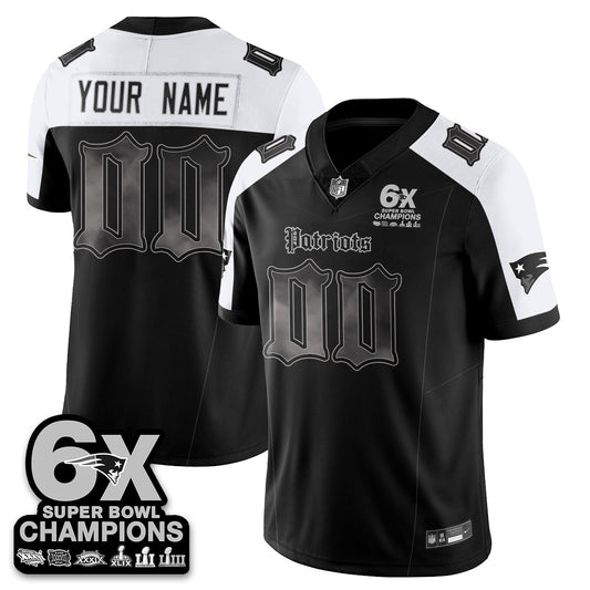 Custom NE 'Dark Gothic' Vapor Limited Jersey - 6-Time Champions - Stitched