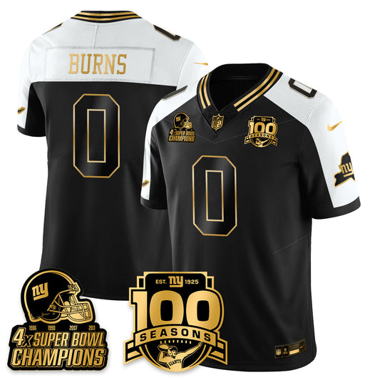 NYG 4-Time Champions Limited Gold Jersey V2- 100th Season - Stitched