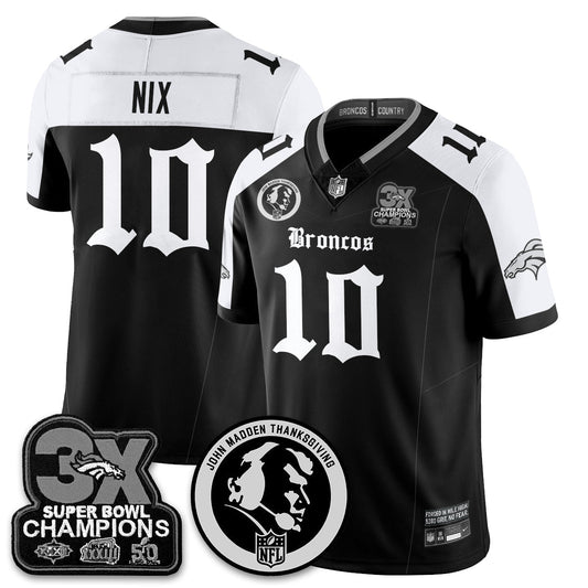 DEN Gothic 3x Champions Vapor Limited Jersey - John Madden Patch - Stitched
