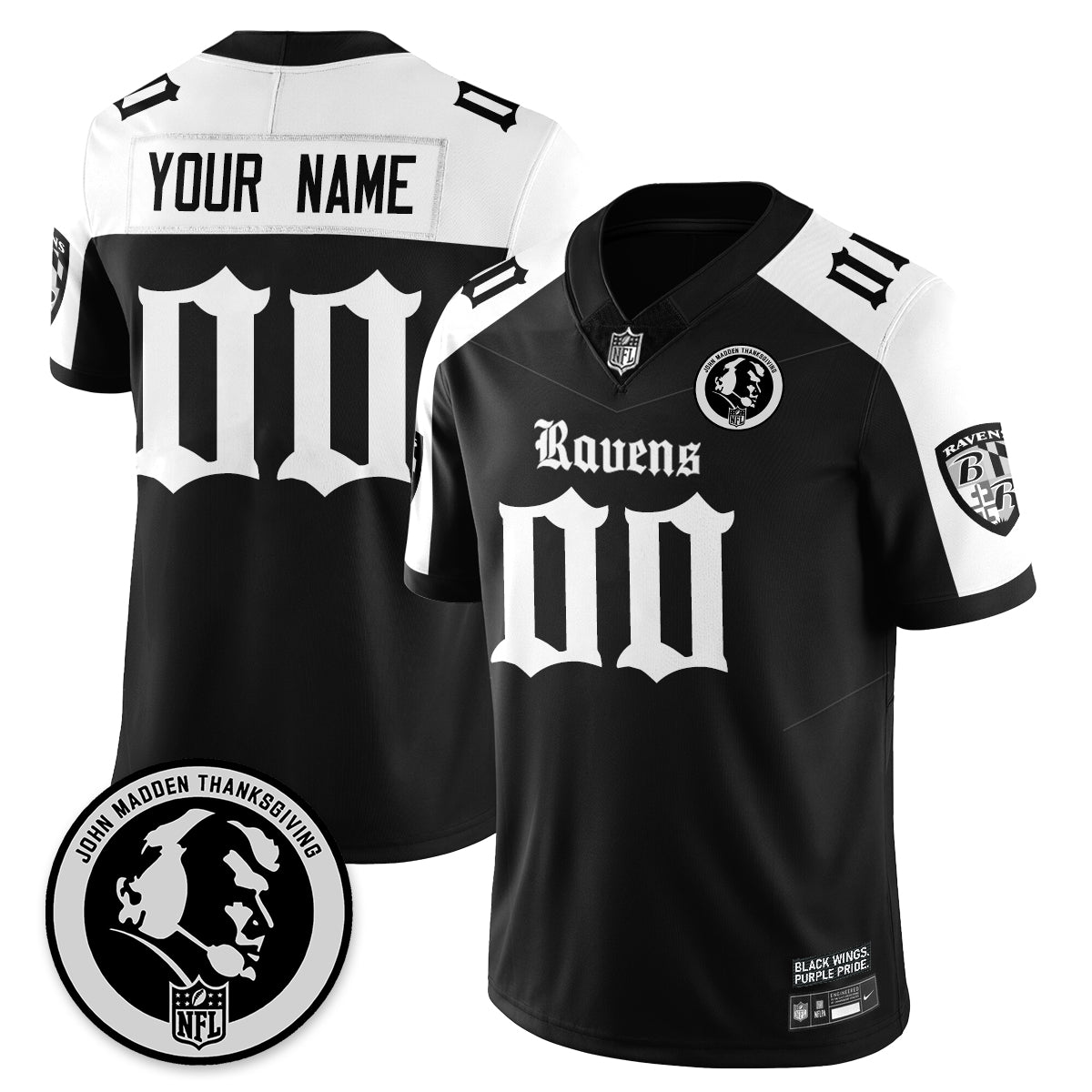 BAL Gothic Vapor Limited Jersey - John Madden Patch - All Stitched