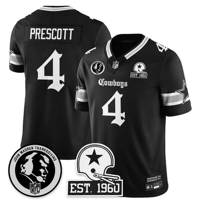 DAL Gothic Vapor Limited Jersey - John Madden Patch - All Stitched