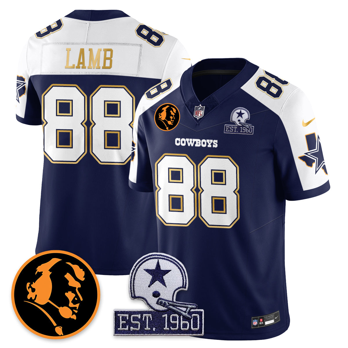 DAL Vapor Limited Gold Jersey - John Madden Patch - All Stitched