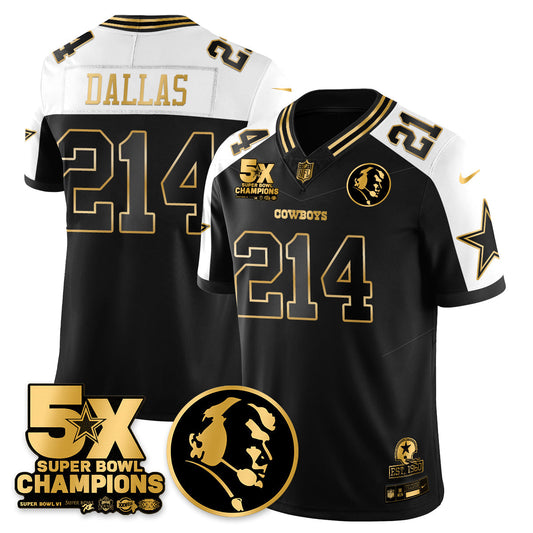 DAL 5-Time Champions Vapor Limited Gold Jersey - John Madden Patch - Stitched