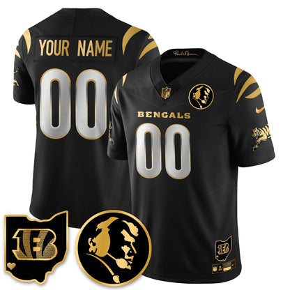 CIN Vapor Limited Gold Custom Jersey - John Madden Patch - All Stitched