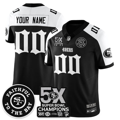 SF 5-Time Champions Gothic Vapor Limited Custom Jersey - All Stitched