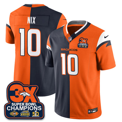 DEN 3-Time Champions Patch Vapor Limited Split Jersey - All Stitched