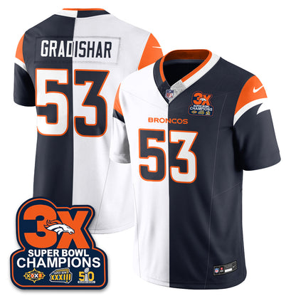 DEN 3-Time Champions Patch Vapor Limited Split Jersey - All Stitched