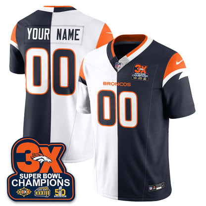 DEN 3-Time Champions Patch Vapor Limited Split Jersey - All Stitched